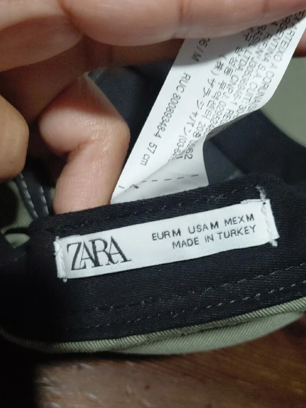 Zara Men's Olive Green Baseball Cap